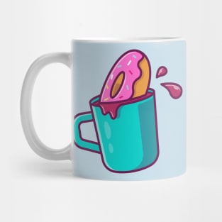 Hot Coffee With Donut Vector Icon Illustration Mug